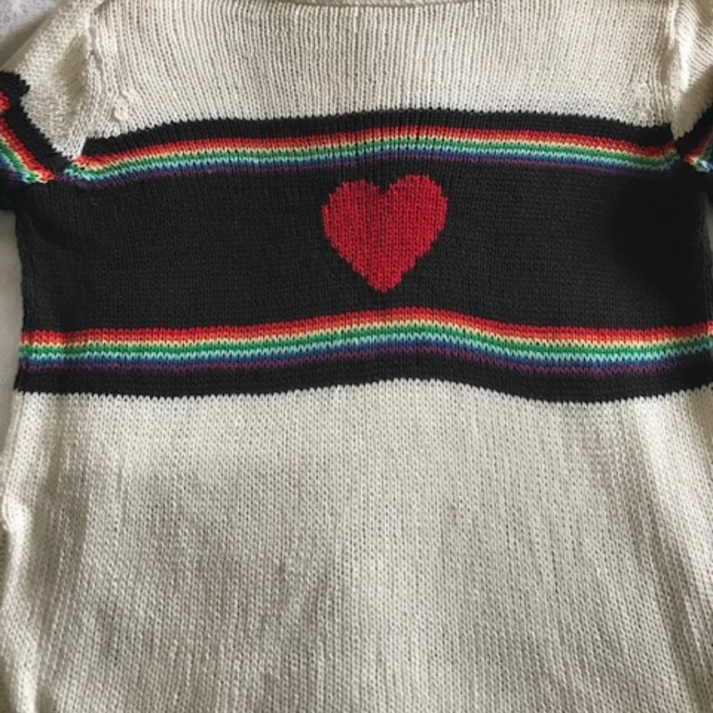 Rainbow heart sweater